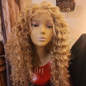 Voluminous Curly Golden Wig
